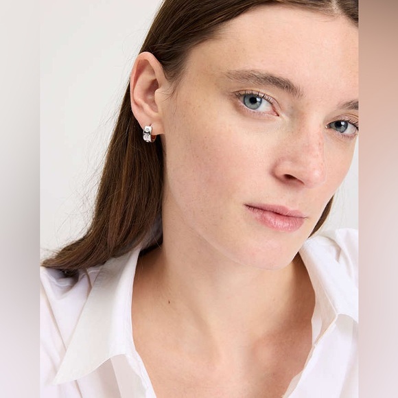 Kate Spade Set In Stone Reversible Gold & Silver Chunky Huggies NWT MSRP: $78.00 - Picture 2 of 8